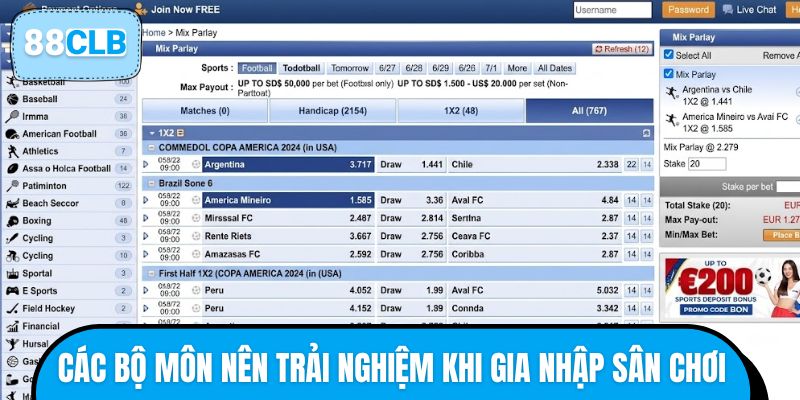 Các bộ môn nên trải nghiệm khi gia nhập sân chơi