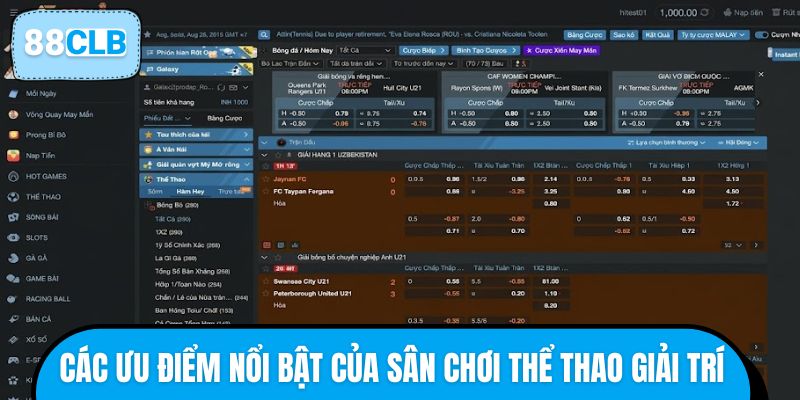 Các ưu điểm nổi bật của sân chơi thể thao giải trí