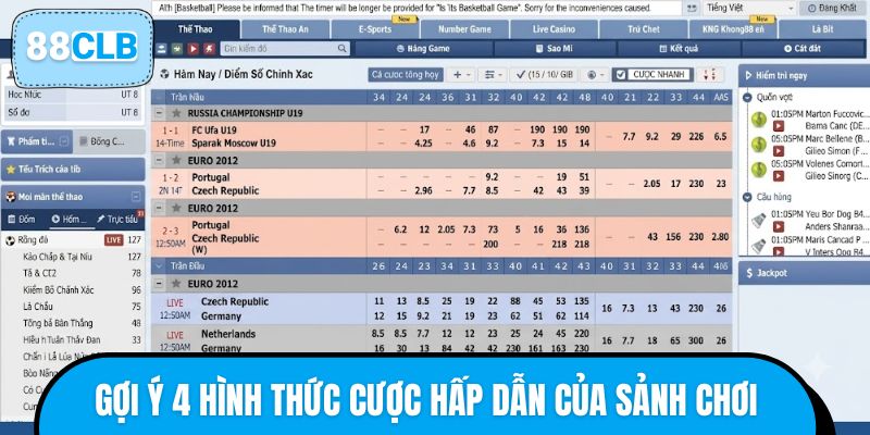 Gợi ý 4 hình thức cược hấp dẫn của sảnh chơi