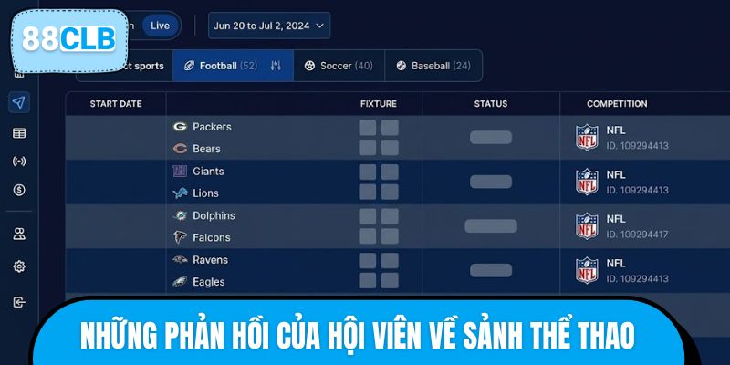 Những phản hồi của hội viên về sảnh thể thao