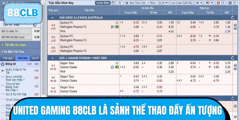 United Gaming 88CLB là sảnh thể thao đầy ấn tượng